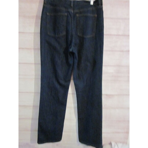 L.L. Bean Women's Jeans Size 12  Dark Wash Solid Straight - Picture 3 of 4